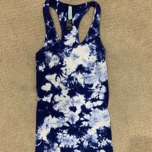 Marciano Navy and White Tie Dye Fitted Tank Top!